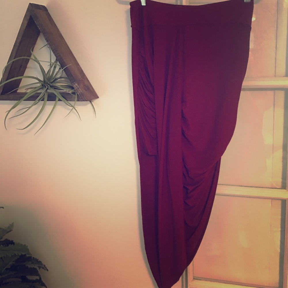 Free people red wrapped skirt